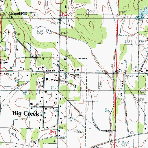 Topographic Map of Big Creek Fire Department, MS