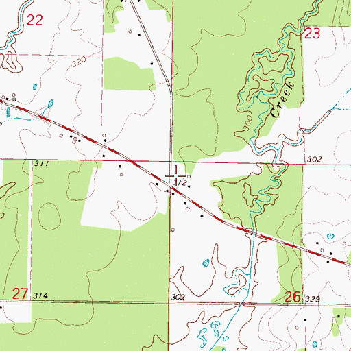 Topographic Map of Thorn Volunteer Fire Department, MS