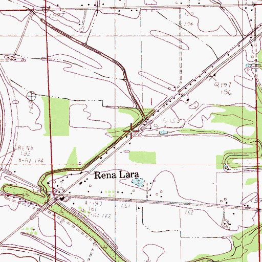 Topographic Map of Coahoma County Volunteer Fire Department Rena Lara, MS