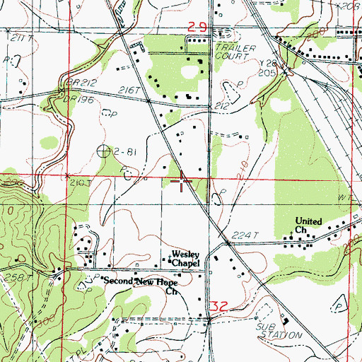 Topographic Map of Grenada Fire Department Station 3, MS