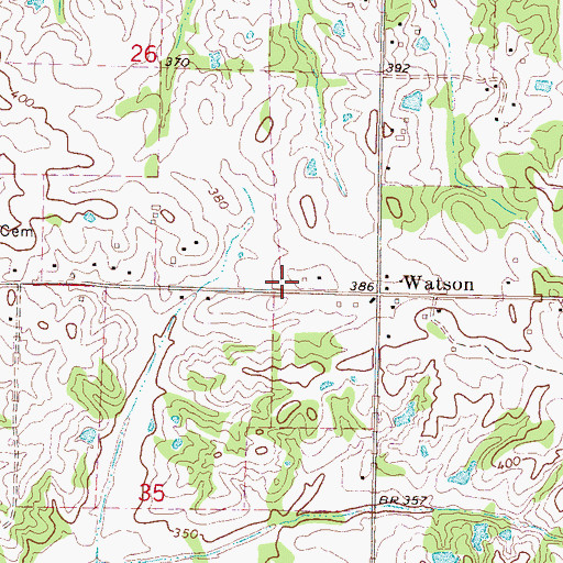 Topographic Map of Watson Volunteer Fire Department, MS