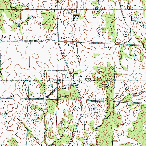 Topographic Map of Greenleaf Volunteer Fire Department, MS