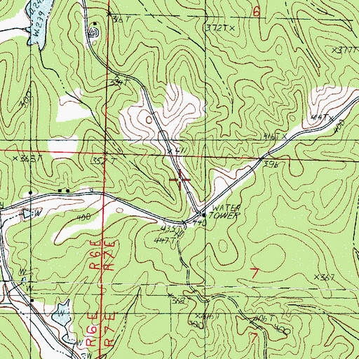 Topographic Map of Clear Springs Volunteer Fire Department, MS