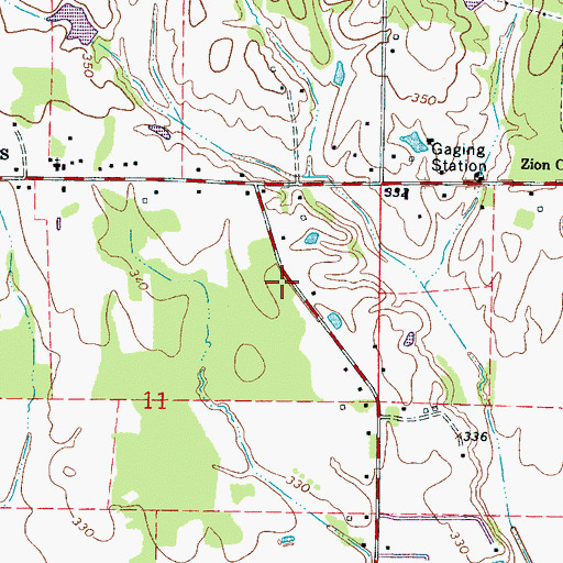 Topographic Map of Furrs Volunteer Fire Department, MS