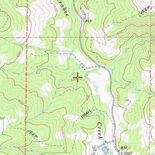 Topographic Map of Cooper Creek, CA