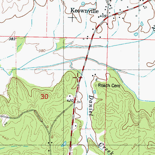 Topographic Map of Northeast Union Rural Fire Department Station 2, MS
