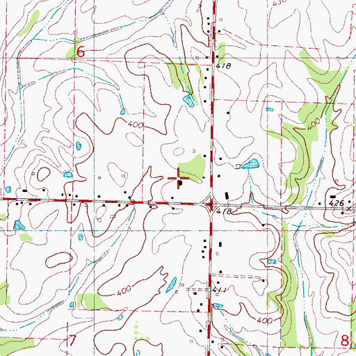 Topographic Map of Ingomar Volunteer Fire Department, MS