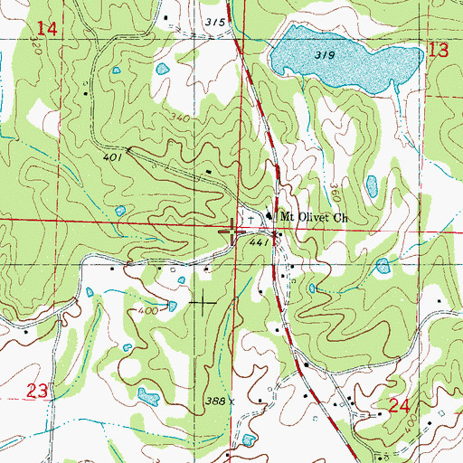 Topographic Map of Mount Olivet Fire Department Station 4, MS