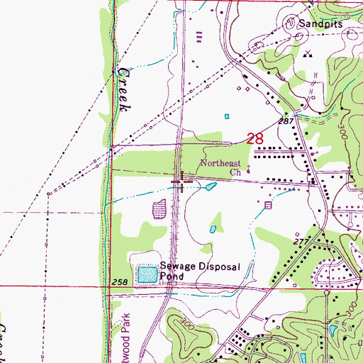 Topographic Map of Tupelo Fire Department Station 3, MS