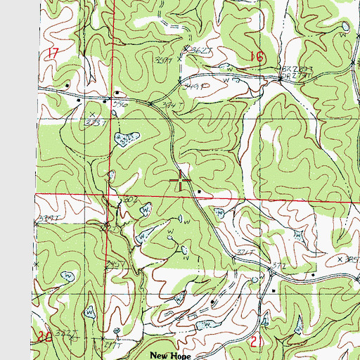 Topographic Map of Murphreesboro Volunteer Fire Department, MS