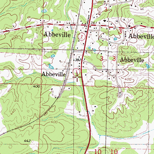 Topographic Map of Lafayette County Volunteer Fire Department Station 7, MS