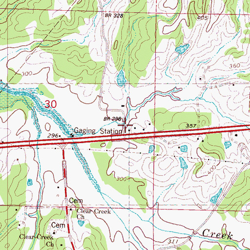 Topographic Map of Lafayette County Volunteer Fire Department Station 15, MS