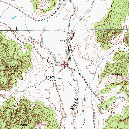 Topographic Map of Celebration Wash, AZ