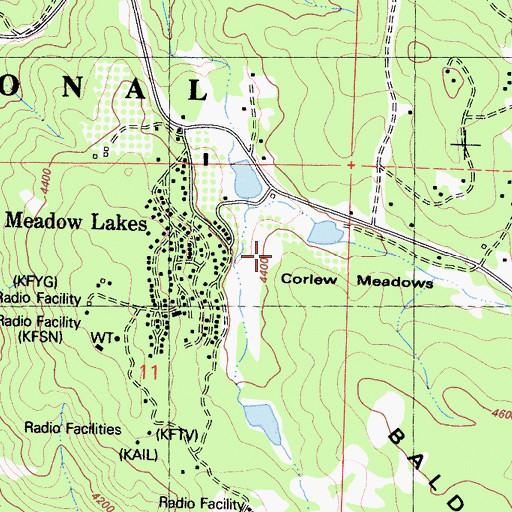 Topographic Map of Corlew Meadows, CA