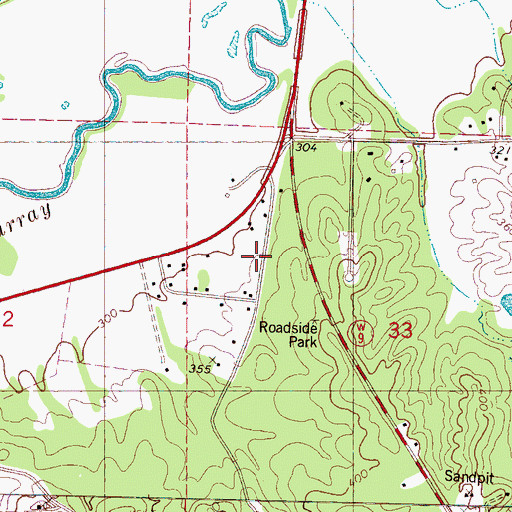 Topographic Map of Lafayette County Volunteer Fire Department Station 3, MS
