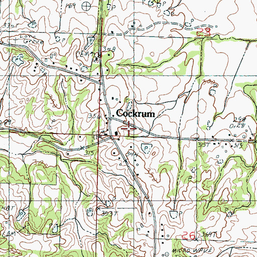 Topographic Map of Alphaba - Cockrum - Ingrams Mill Volunteer Fire Department Station 1, MS