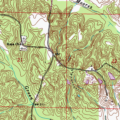 Topographic Map of Dorsey - Friendship Fire Department Hopewell Keys Station, MS