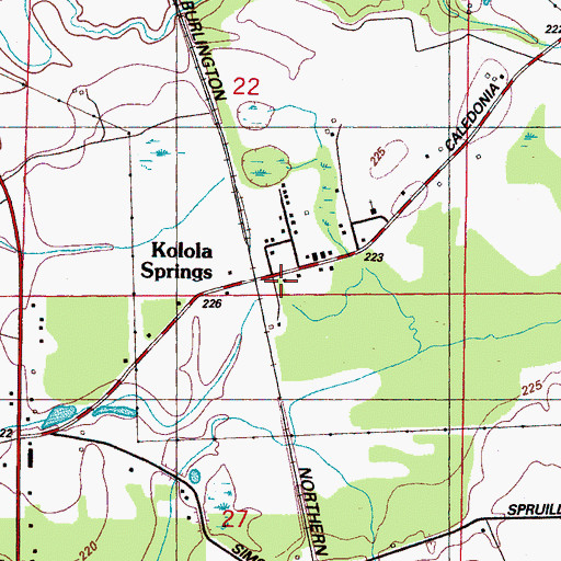 Topographic Map of Lowndes County District 2 Volunteer Fire and Rescue Department Kolola Springs Station, MS