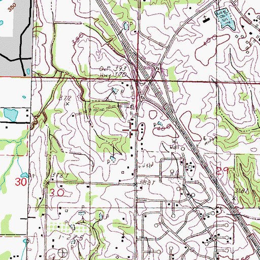 Topographic Map of Olive Branch Fire Department Station 2, MS