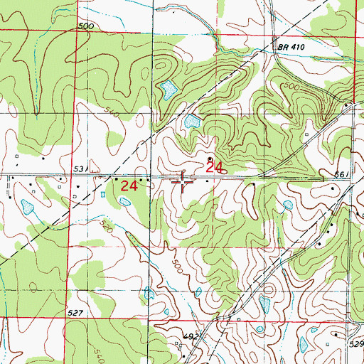 Topographic Map of Southwest Volunteer Fire Department, MS