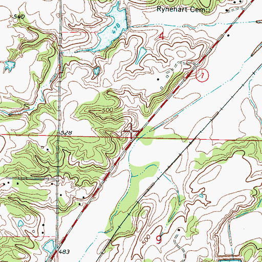 Topographic Map of North Benton Volunteer Fire Department, MS
