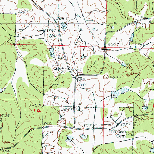Topographic Map of Beat 1 - Carroll County Volunteer Fire Department, MS