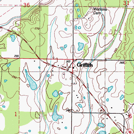 Topographic Map of Clay County Volunteer Fire Department Unit 600 Central, MS