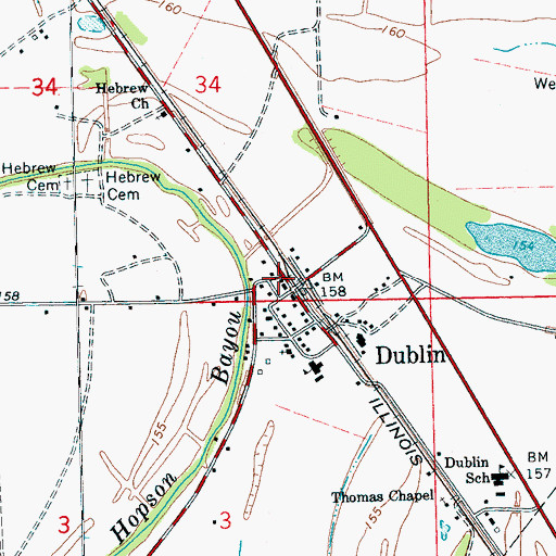 Topographic Map of Coahoma County Volunteer Fire Department Dublin, MS