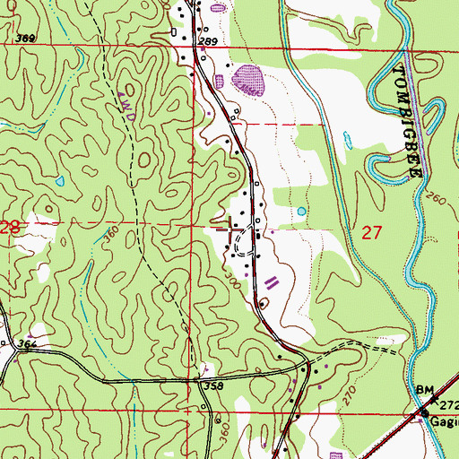 Topographic Map of Dorsey - Friendship Fire Department Headquarters, MS