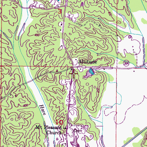 Topographic Map of Altitude Volunteer Fire Department, MS