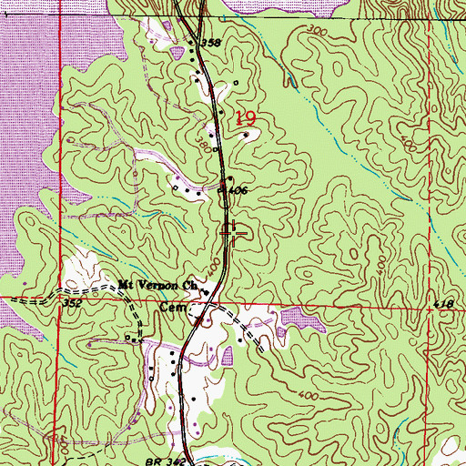Topographic Map of Ryans Well Volunteer Fire Department Station 2, MS