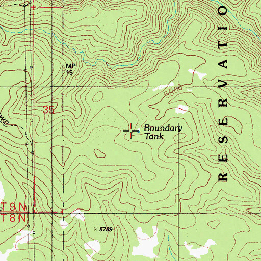 Topographic Map of Boundary Tank, AZ