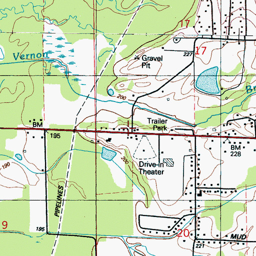 Topographic Map of Lowndes County District 3 Volunteer Fire and Rescue Department Highway 182 Station, MS