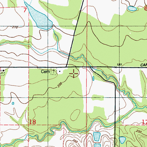 Topographic Map of Lowndes County District 4 Volunteer Fire and Rescue Department Plum Grove Station, MS