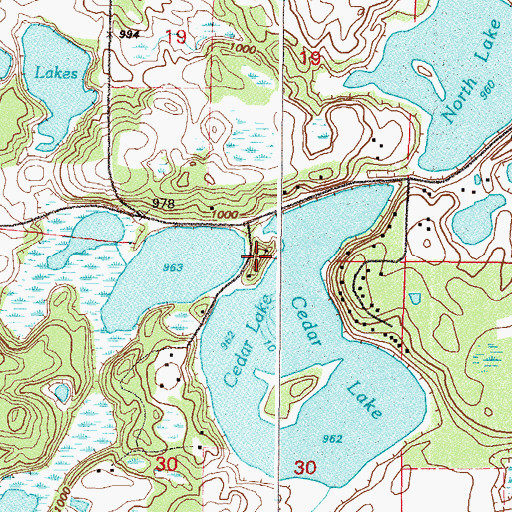 Topographic Map of Front Line Plus Fire and Rescue, MN