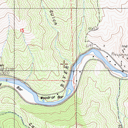 Topographic Map of Croy Gulch, CA