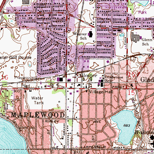 Topographic Map of Maplewood Fire Department Station 2, MN