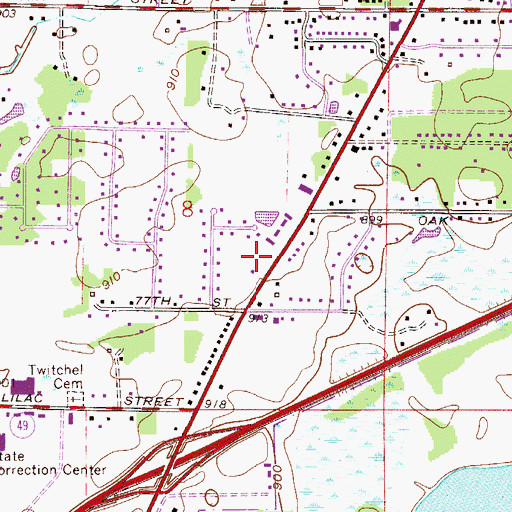 Topographic Map of Centennial Fire District Station 2, MN
