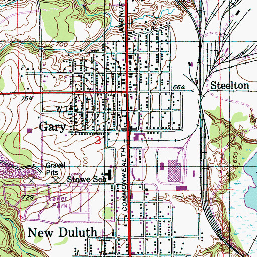 Topographic Map of Duluth Fire Department Station 10, MN