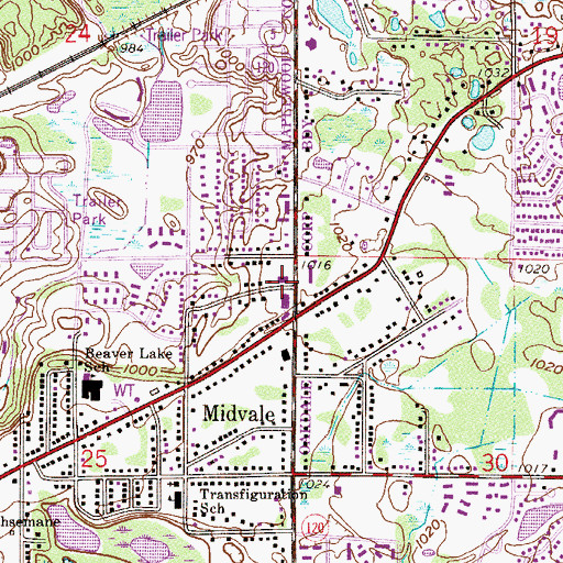 Topographic Map of Maplewood Fire Department Station 1, MN