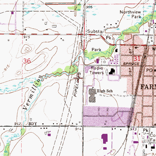 Topographic Map of Farmington Fire Department Station 1, MN