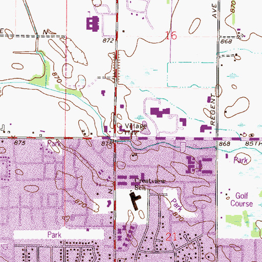 Topographic Map of Brooklyn Park Fire Department Station 2 Central, MN