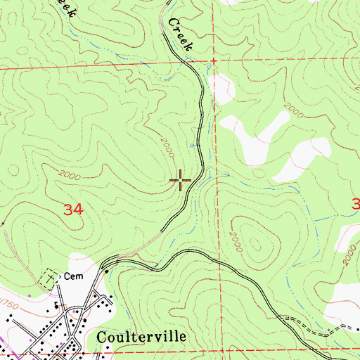 Topographic Map of Cuneo Creek, CA