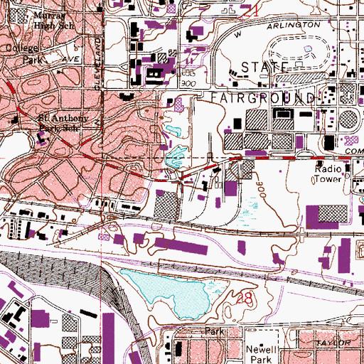 Topographic Map of Saint Paul Fire Department Station 23, MN