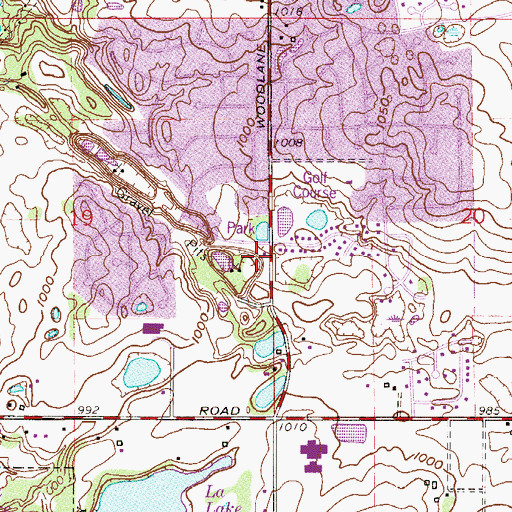 Topographic Map of Woodbury Fire Department Thames Road, MN