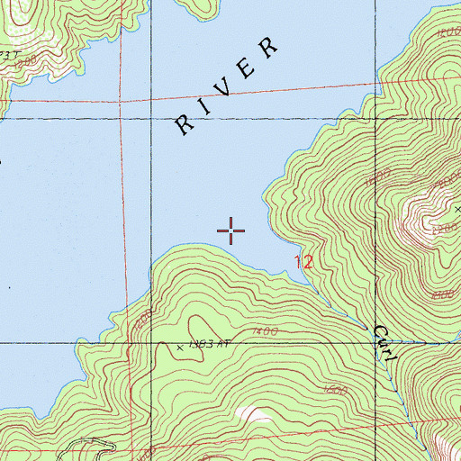 Topographic Map of Curl Creek, CA
