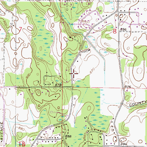 Topographic Map of Andover Fire Department Station 2, MN