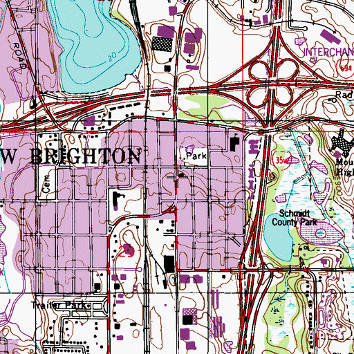 Topographic Map of New Brighton Fire Department, MN