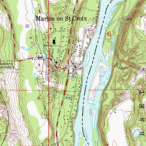Topographic Map of Marine on Saint Croix Volunteer Fire Department, MN