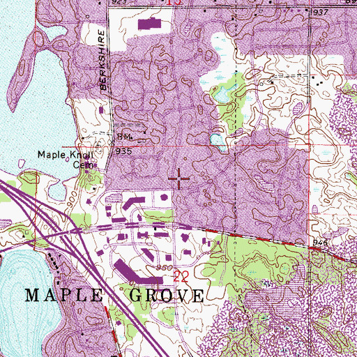 Topographic Map of Maple Grove Fire Department Station 2, MN